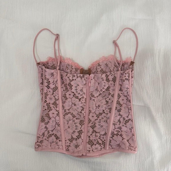 (SOLD) House of CB "Mila" Rose Pink Lace Corset Top in Size XS - Picture 5 of 8